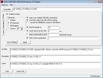 VOB 2 VBR MP3 screenshot