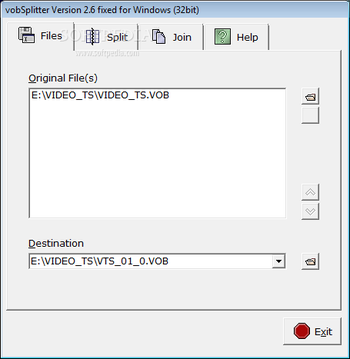 vobSplitter screenshot