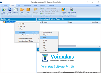 Voimakas Exchange EDB Recovery screenshot 2
