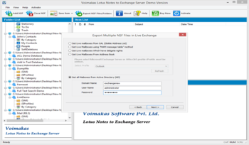 Voimakas Lotus Notes to Live Exchange screenshot