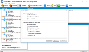 Voimakas Lotus Notes to Office 365 Migration screenshot