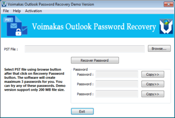 Voimakas Outlook Password Recovery screenshot