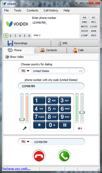 Voipax screenshot