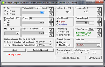 Voltage Drop Calculator screenshot