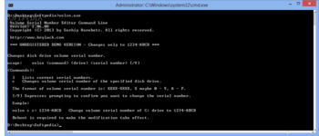 Volume Serial Number Editor Command Line screenshot