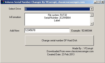 Volumn Serial Number Changer screenshot 3