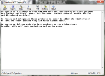 Voodoo's NFO Viewer GTX screenshot