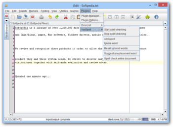 VoxSpell for jEdit screenshot