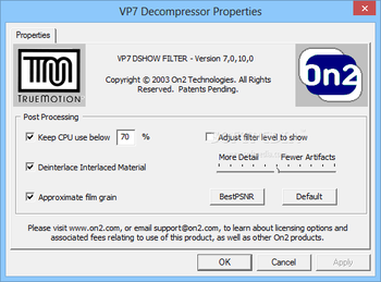 VP7 Video Codec Personal Edition screenshot 4