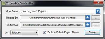 VS Project Shortcutter Portable screenshot
