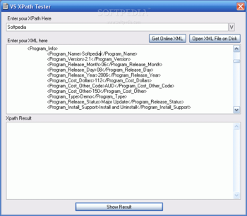 VS XPathTester screenshot