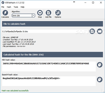 VSFileHash screenshot