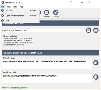 VSFileHash screenshot 3