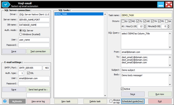 Vsql-email screenshot