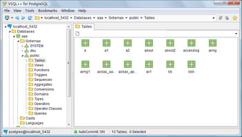 VSQL++ for PostgreSQL screenshot