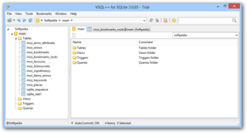 VSQL++ for SQLite screenshot
