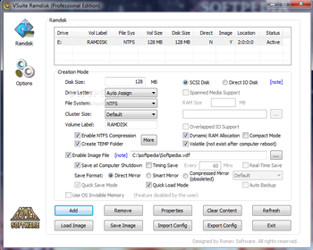 VSuite Ramdisk Professional Edition screenshot