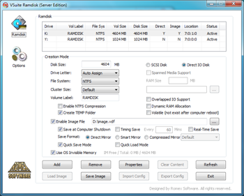 VSuite Ramdisk Server Edition screenshot
