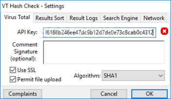 VT Hash Check screenshot
