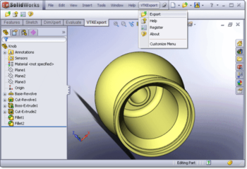 VTK Export for SolidWorks screenshot
