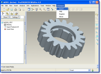 VTK Import for Pro/Engineer screenshot