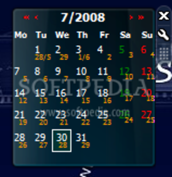 Vulamicy's Lunar Calendar Gadget screenshot