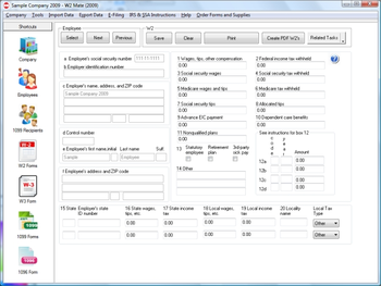 W2 Mate W2 1099 Print EFile Software screenshot
