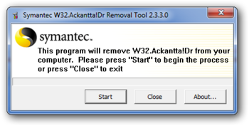 W32.Ackantta!Dr Removal Tool screenshot