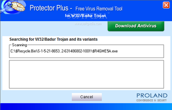 W32/Badur Trojan Removal Tool screenshot 2