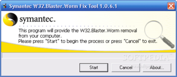 W32.Blaster.Worm Removal Tool screenshot