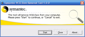 W32.Davs Removal Tool screenshot
