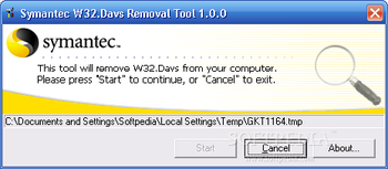 W32.Davs Removal Tool screenshot 2