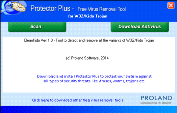 W32/Kido Free Trojan Removal Tool screenshot