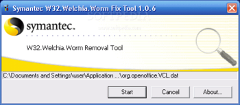 W32.Welchia.Worm Removal Tool screenshot