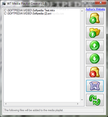 W7 Video Playlist Creator screenshot