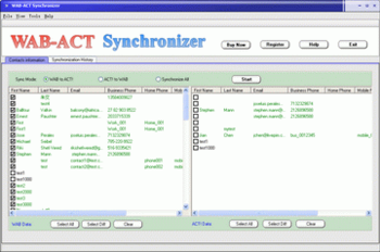 WAB-ACT Synchronizer screenshot