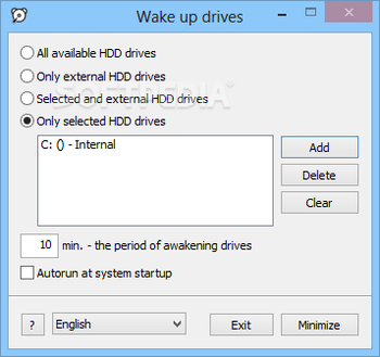 Wake up drives screenshot
