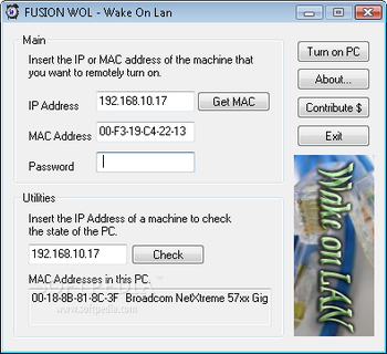 WakeUp on LAN screenshot