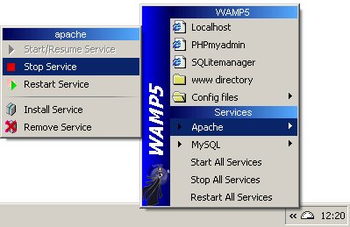 WampServer screenshot
