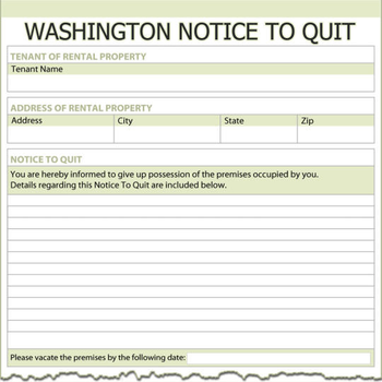 Washington Notice To Quit screenshot