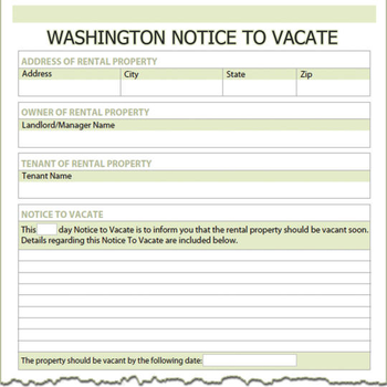 Washington Notice To Vacate screenshot