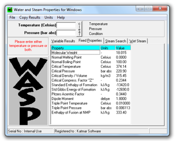 Water And Steam Properties screenshot 2