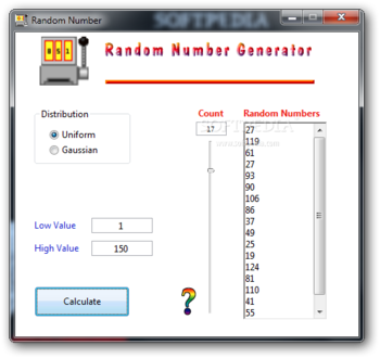 Watkins Random Number Generator screenshot