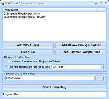 WAV To AAC Converter Software screenshot