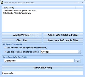 WAV To M4A Converter Software screenshot