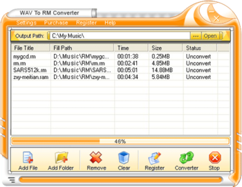 WAV To RM Converter screenshot