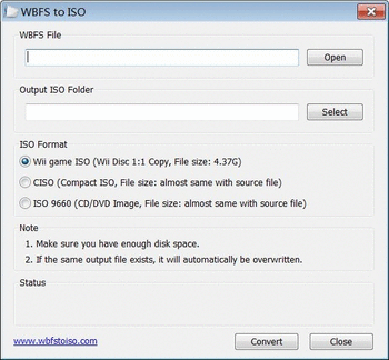 WBFS to ISO screenshot