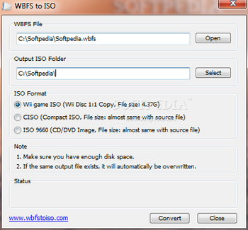 WBFS to ISO screenshot