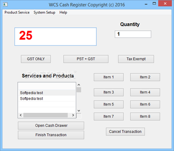 WCS Cash Register screenshot