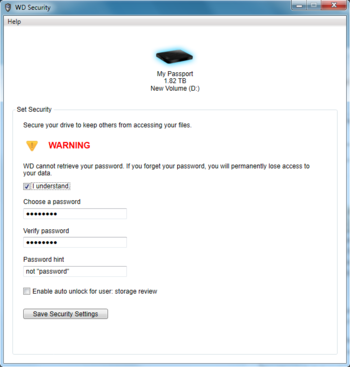 WD Security screenshot 2